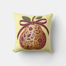 Elegante Floral Pear Ribbon Accent Pillow Kussen