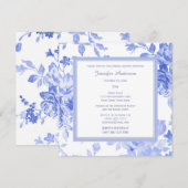 Elegante Floral Periwinkle Blue Vrijgezellenfeest Kaart (Voorkant / Achterkant)