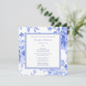 Elegante Floral Periwinkle Blue Vrijgezellenfeest Kaart (Staand voorkant)