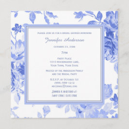 Elegante Floral Periwinkle Blue Vrijgezellenfeest Kaart