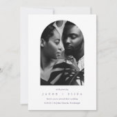 Elegante Floral Photo Arch Botanische bruiloft Kaart (Voorkant)