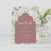 Elegante Floral Photo Spring Bruiloft Save the Dat Date (Staand voorkant)