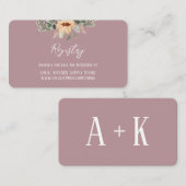 Elegante floral pink Cadeau Registry informatiekaa Informatiekaartje (Voorkant / Achterkant)