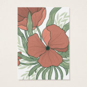 Elegante Floral Poppy Oorbel Display Kaart (Achterkant)