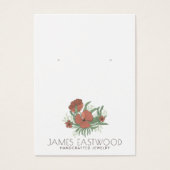 Elegante Floral Poppy Oorbel Display Kaart (Voorkant)
