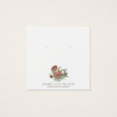 Elegante Floral Poppy Oorbel Display Kaart (Voorkant)