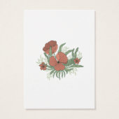 Elegante Floral Poppy Oorbel Ketting Display Kaart (Achterkant)