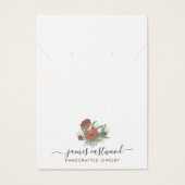 Elegante Floral Poppy Oorbel Ketting Display Kaart (Voorkant)