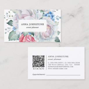 Elegante Floral QR-code benoeming Visitekaartje