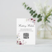 Elegante Floral QR code bruiloft website Details Informatiekaartje (Staand voorkant)