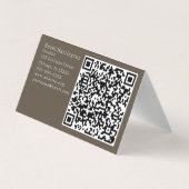 Elegante Floral QR Code Gevouwen Visitekaartje (Achterkant)