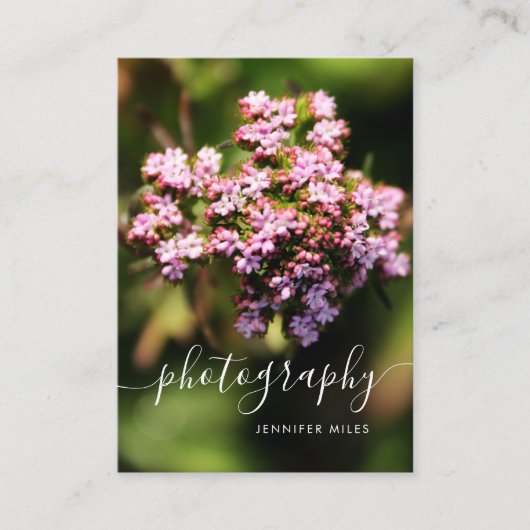 Elegante Floral QR Code minimalistische fotografie Visitekaartje (Voorkant)