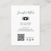 Elegante Floral QR Code minimalistische fotografie Visitekaartje (Achterkant)