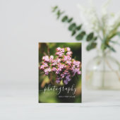 Elegante Floral QR Code minimalistische fotografie Visitekaartje (Staand voorkant)