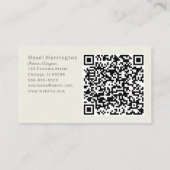 Elegante Floral QR Code Visitekaartjes Neutraal (Achterkant)