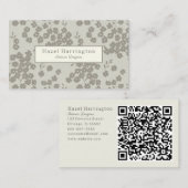 Elegante Floral QR Code Visitekaartjes Neutraal (Voorkant / Achterkant)