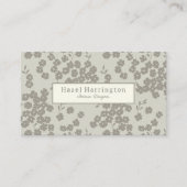 Elegante Floral QR Code Visitekaartjes Neutraal (Voorkant)