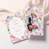 Elegante Floral Regency foto bruiloft Save The Date
