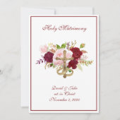 Elegante Floral Religieuze Katholieke bruiloft Kaart (Voorkant)