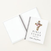 Elegante Floral Religious Cross Bijbelstudie Notitieboek (Binnen)