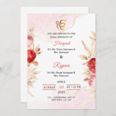 Elegante Floral Roka Ceremony Invitation Kaart (Voorkant / Achterkant)