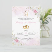 Elegante Floral Roka Uitnodigingskaart Kaart (Staand voorkant)