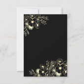 Elegante Floral Roos Gold Wedding RSVP Kaartje (Achterkant)