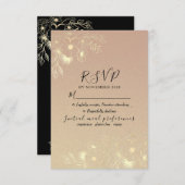 Elegante Floral Roos Gold Wedding RSVP Kaartje (Voorkant / Achterkant)
