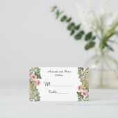 Elegante floral roos plaats kaarten plaatskaartje (Staand voorkant)