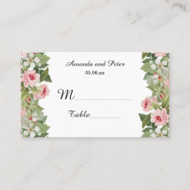 Elegante floral roos plaats kaarten plaatskaartje