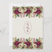 Elegante Floral Rozen bruiloft uitnodiging (Achterkant)