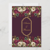 Elegante Floral Rozen Islamitische bruiloft Kaart (Achterkant)