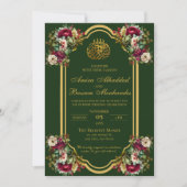 Elegante Floral Rozen Islamitische bruiloft Kaart (Voorkant)