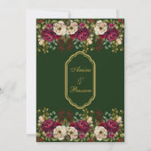Elegante Floral Rozen Islamitische bruiloft Kaart (Achterkant)
