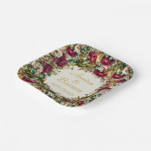 Elegante Floral Rozen Islamitische bruiloft Papieren Bordje (Gebogen)