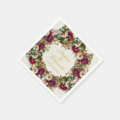 Elegante Floral Rozen Islamitische bruiloft Servet (Hoek)