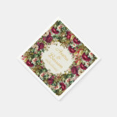 Elegante Floral Rozen Islamitische bruiloft Servet (Hoek)