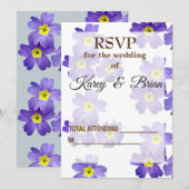 Elegante Floral RSVP-fotokaart, script Kaart (Voorkant / Achterkant)