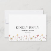 Elegante Floral RSVP-kaart voor bruiloften RSVP Kaartje (Voorkant)