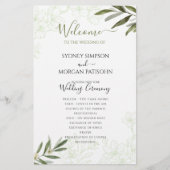 Elegante Floral Sage Green Wedding Ceremony Progra (Voorkant)