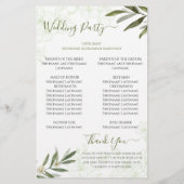 Elegante Floral Sage Green Wedding Ceremony Progra (Achterkant)