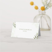 Elegante Floral Sage Green Wedding Place Card Plaatskaartje (Achterkant)