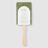 Elegante Floral Sage Green Wedding Program Fan Handwaaier (Voorkant)
