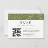Elegante Floral Sage Green Wedding QR code RSVP Au (Voorkant)