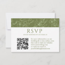 Elegante Floral Sage Green Wedding QR code RSVP Au