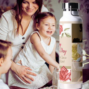 Elegante Floral Schattige Modern Happy Mothers Day Waterfles