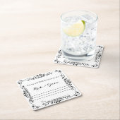 Elegante Floral Scroll, advies en goede wensen Kartonnen Onderzetters (Insitu)