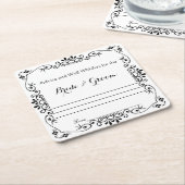 Elegante Floral Scroll, advies en goede wensen Kartonnen Onderzetters (Schuin)