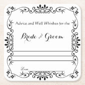 Elegante Floral Scroll, advies en goede wensen Kartonnen Onderzetters (Voorkant)