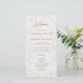 Elegante Floral Sketch Wedding Program (Staand voorkant)